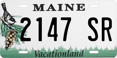 ME license plate 2147SR