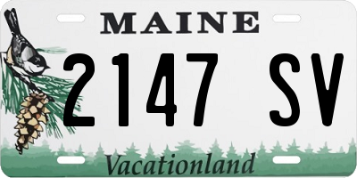 ME license plate 2147SV