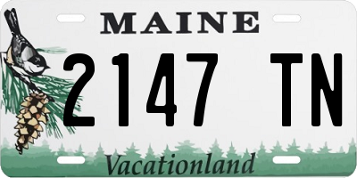ME license plate 2147TN