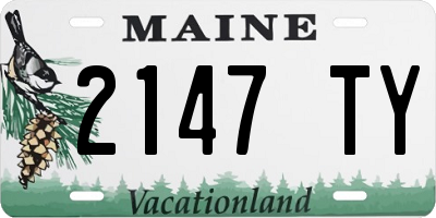 ME license plate 2147TY