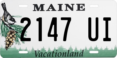 ME license plate 2147UI