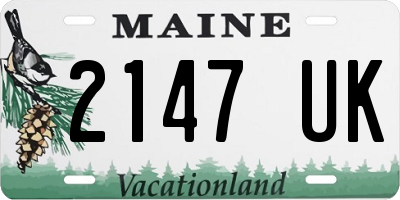 ME license plate 2147UK