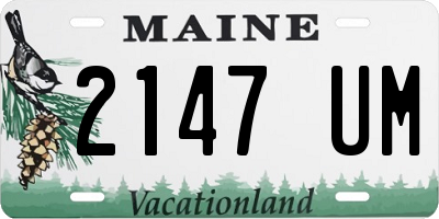 ME license plate 2147UM