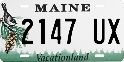 ME license plate 2147UX