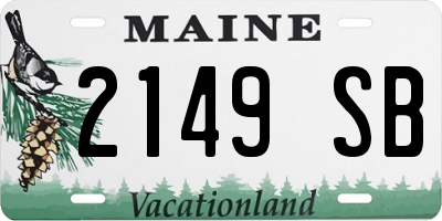 ME license plate 2149SB