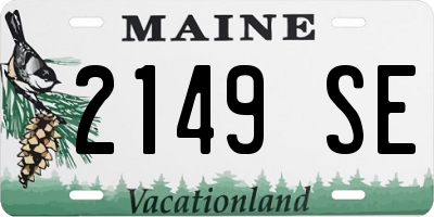 ME license plate 2149SE