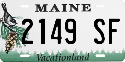 ME license plate 2149SF
