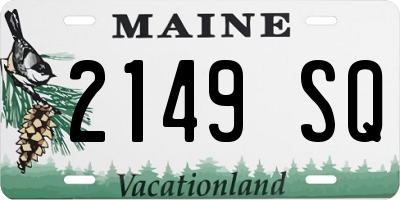 ME license plate 2149SQ