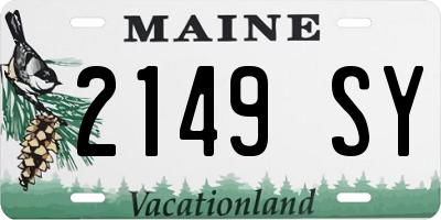 ME license plate 2149SY