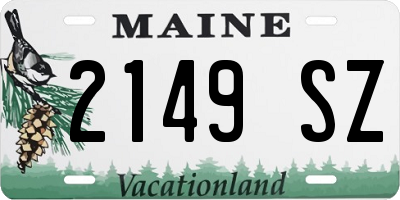 ME license plate 2149SZ