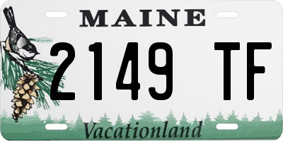 ME license plate 2149TF
