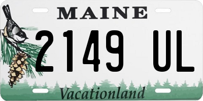 ME license plate 2149UL