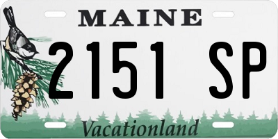 ME license plate 2151SP