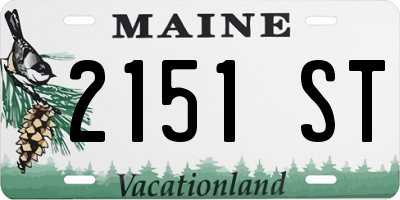 ME license plate 2151ST