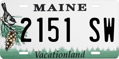 ME license plate 2151SW