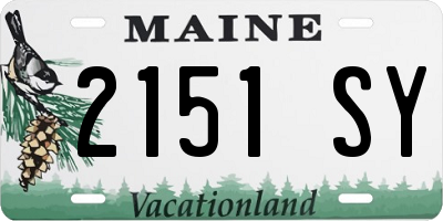 ME license plate 2151SY