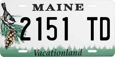 ME license plate 2151TD