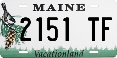 ME license plate 2151TF