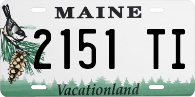 ME license plate 2151TI