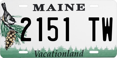 ME license plate 2151TW