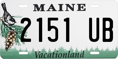 ME license plate 2151UB