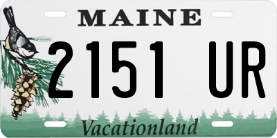ME license plate 2151UR