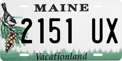 ME license plate 2151UX