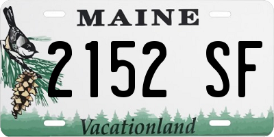 ME license plate 2152SF