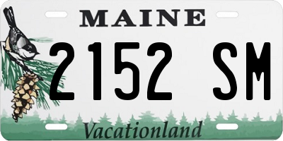 ME license plate 2152SM