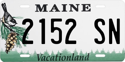 ME license plate 2152SN