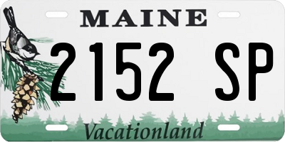 ME license plate 2152SP
