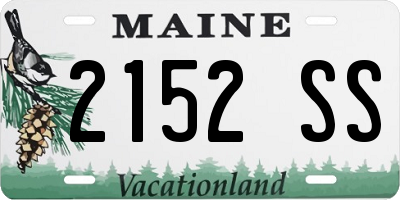 ME license plate 2152SS