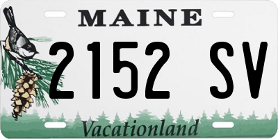 ME license plate 2152SV
