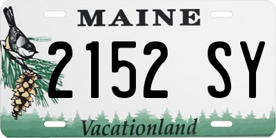ME license plate 2152SY