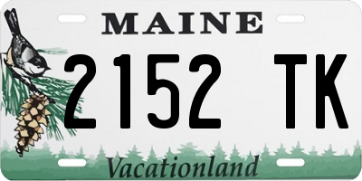 ME license plate 2152TK