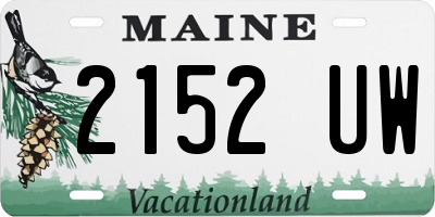 ME license plate 2152UW