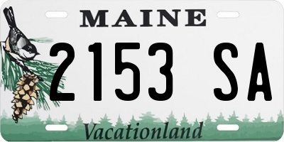 ME license plate 2153SA