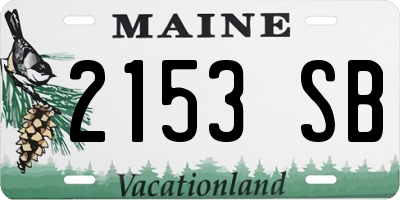 ME license plate 2153SB