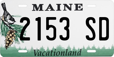 ME license plate 2153SD