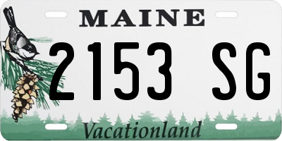 ME license plate 2153SG