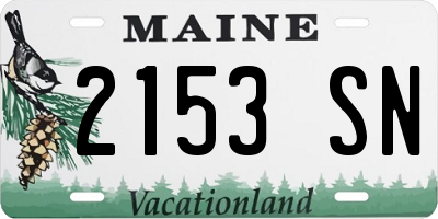 ME license plate 2153SN