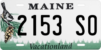 ME license plate 2153SO