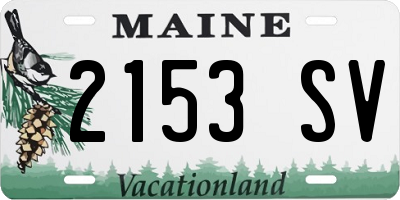 ME license plate 2153SV