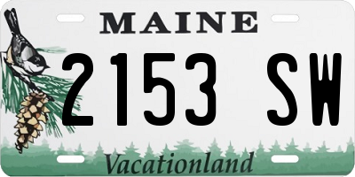 ME license plate 2153SW