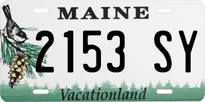 ME license plate 2153SY