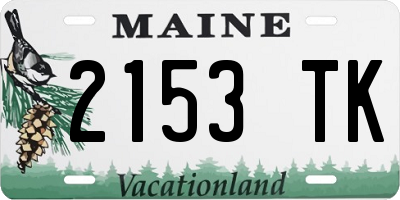 ME license plate 2153TK