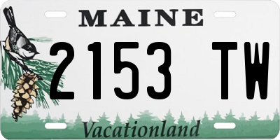 ME license plate 2153TW