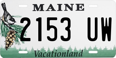 ME license plate 2153UW