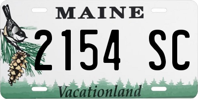 ME license plate 2154SC