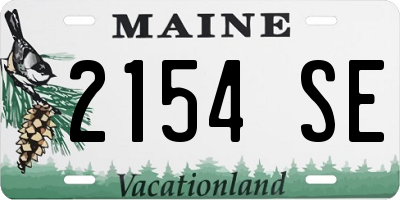 ME license plate 2154SE
